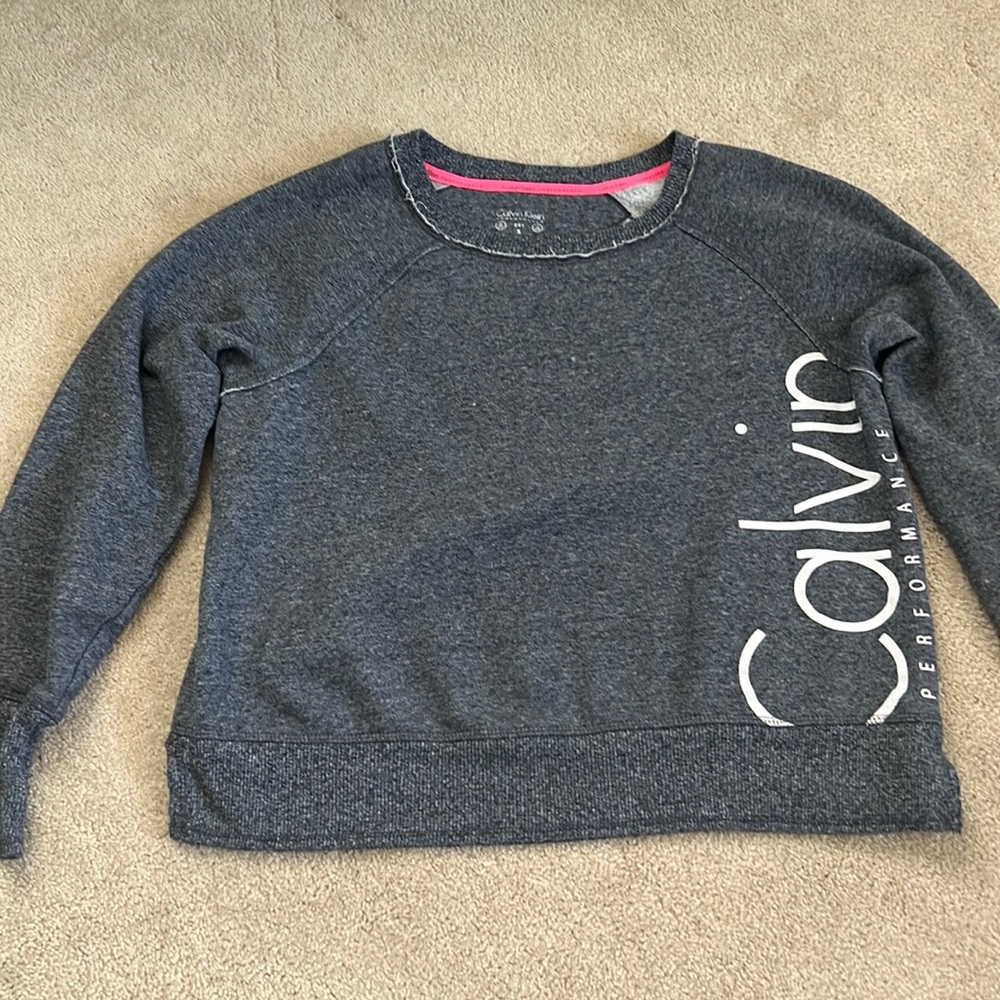 Calvin Klein cropped grey crew neck